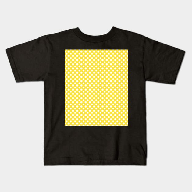 Buttercup yellow spots Kids T-Shirt by hereswendy